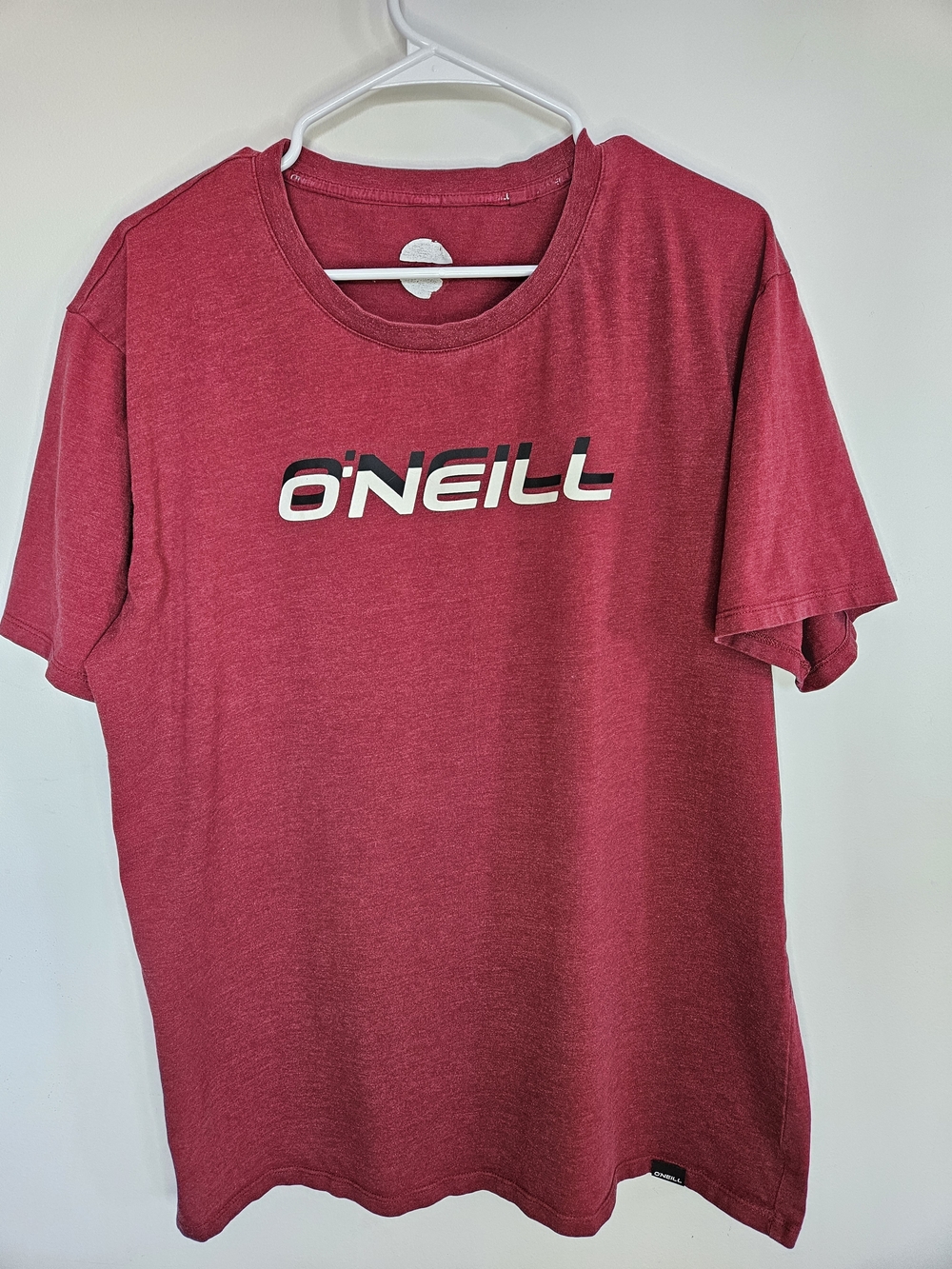 [5/35$]🔥O'NEILL Men's Graphic Tee Shirt Maroon Red Heathered Surf Skate Large🔥
